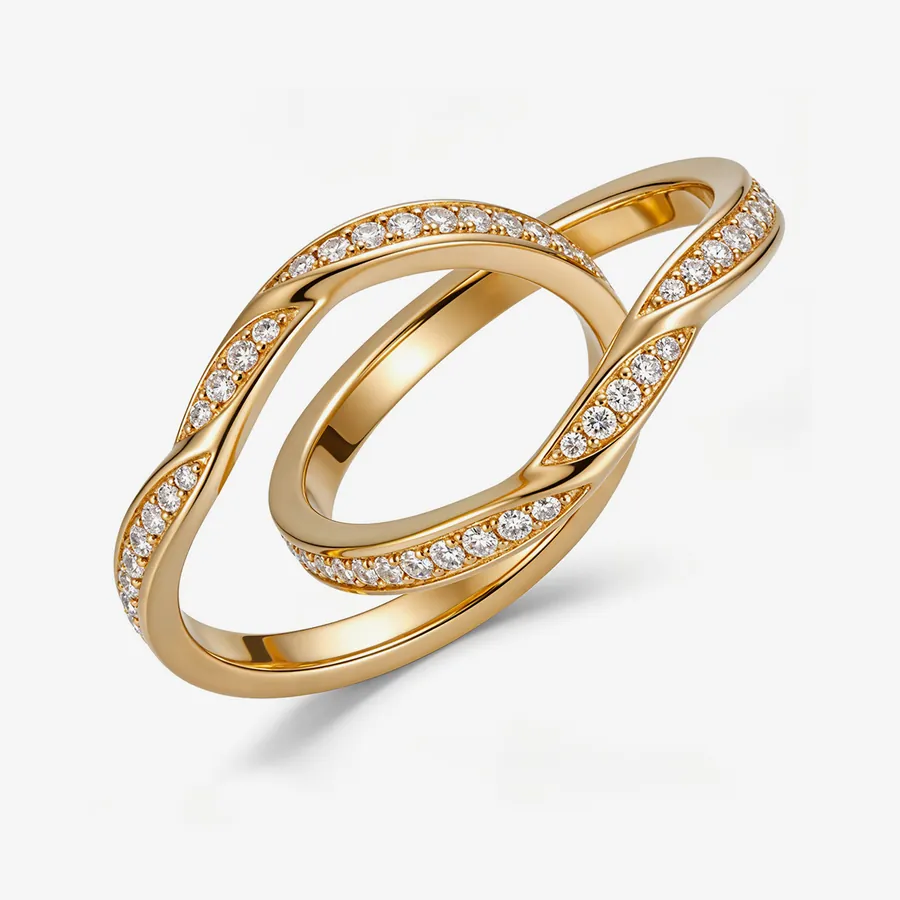 Orbit Crossover Ring, 18ct Yellow Gold